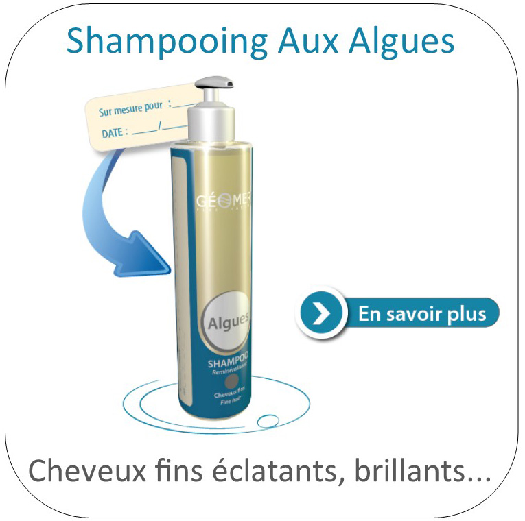 shampoing aux algues spécifique cheveux fins déminéralisés secs Géomer